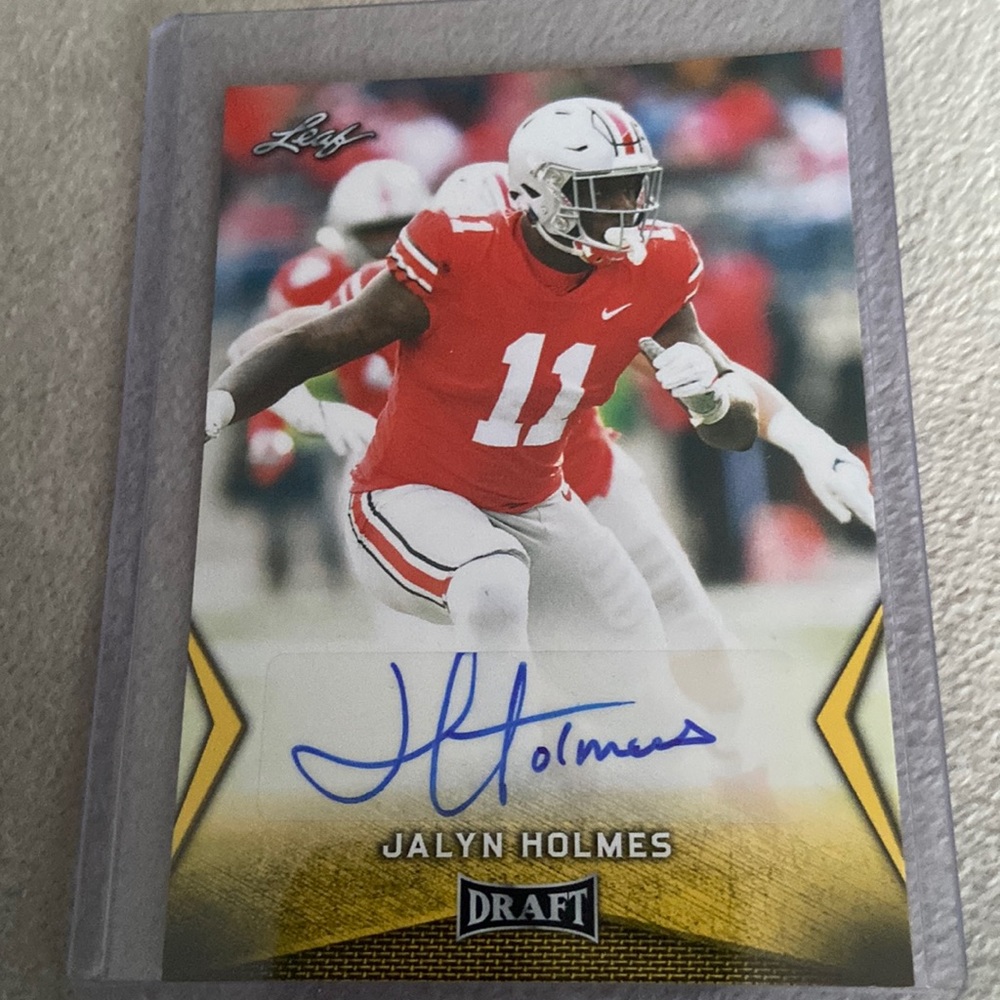 Jalyn Holmes Autographed College Rookie Draft Football Card